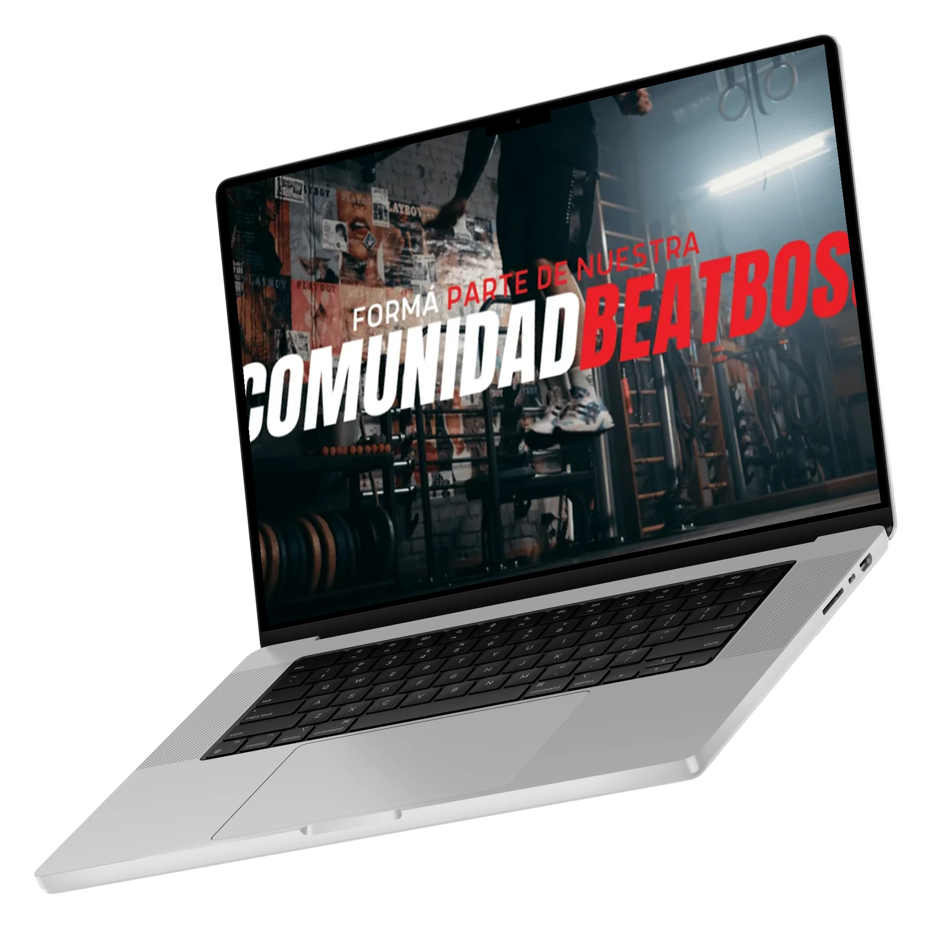 Sitio de BeatBoss en laptop